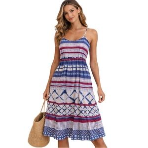 LOFT Beach Tie Dye Sundress Swim Cover Up Boho Flowy Resort Dress Size 4 🏝️